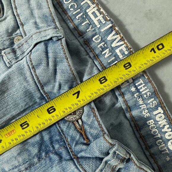 Street Wear Society Denim Bootcut Jeans Light Wash Y2K Faded - Size: 7 - Picture 6 of 12